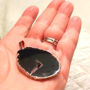 Black Stone Charm Gold